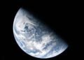 Earth photographed from NASA’s Artemis II Orion spacecraft en route to the Moon